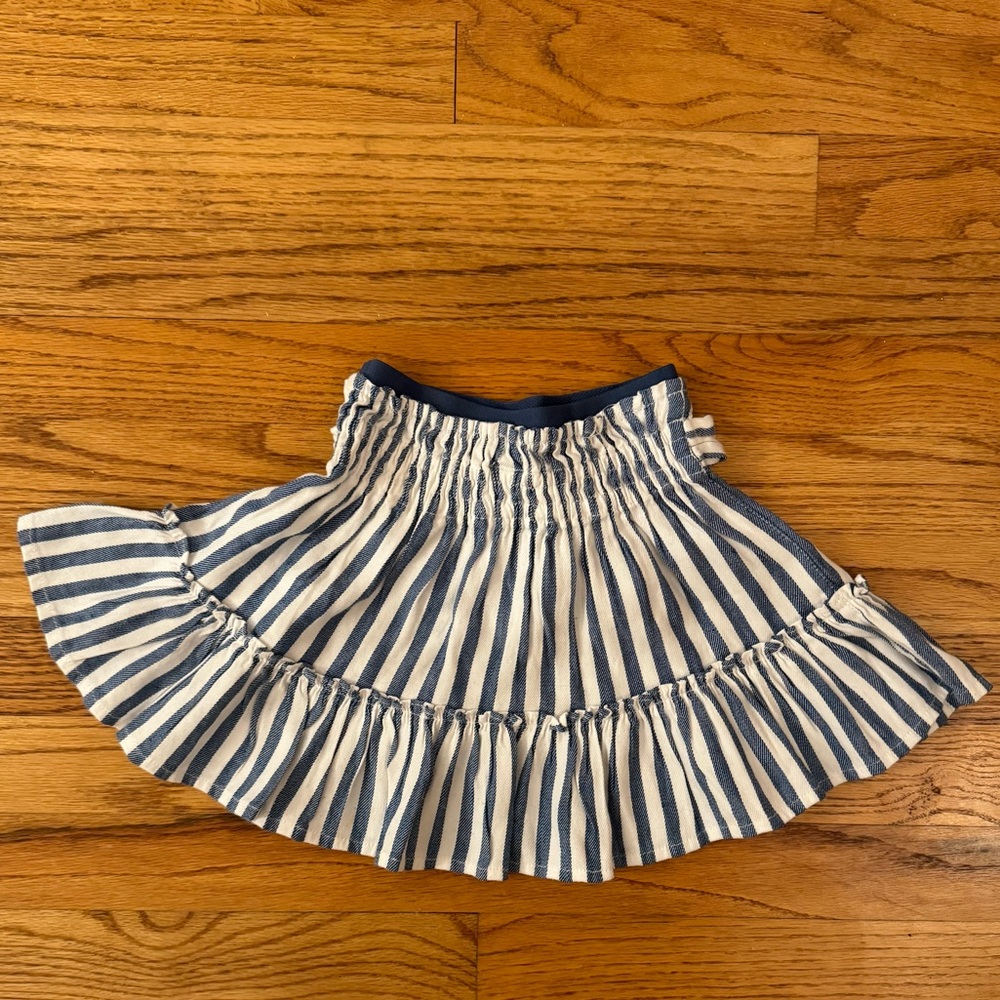 Mayoral Front Tie Blue and White Striped Skirt Toddler 2 - Picture 5 of 5